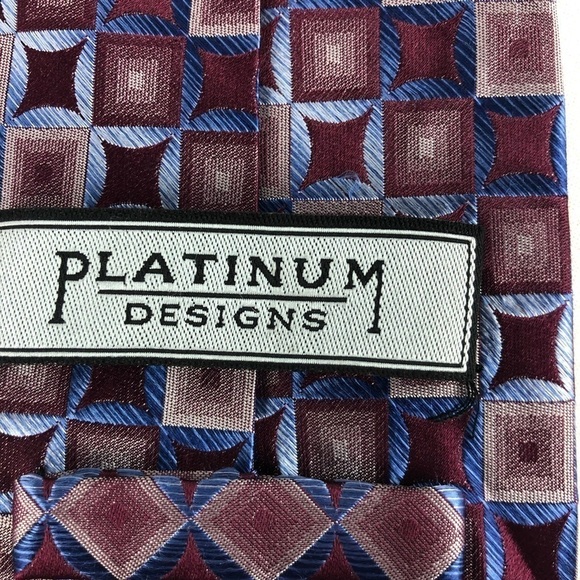 Platinum Designs Mens Tie, Blue Silk - Picture 3 of 5